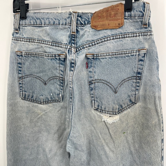Vintage 90s Levi's 521 Tapered Leg‎ Jeans 14 M 100% Cotton Made in USA Destroyed - Picture 5 of 9